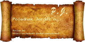 Polednak Jordán névjegykártya
